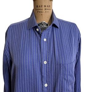 Vintage Ascot Chang Blue striped button down shirt